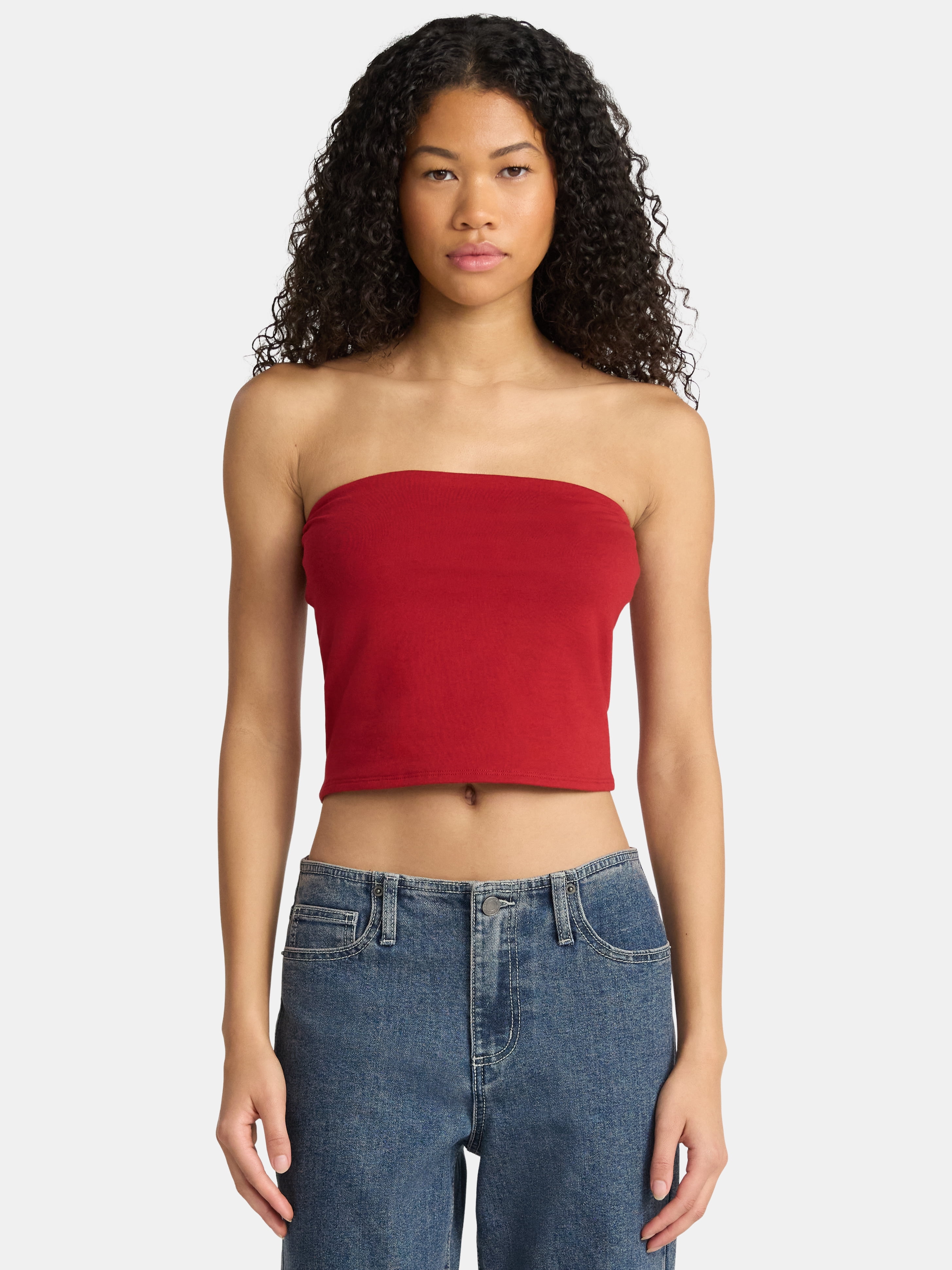 No Boundaries Game Day Cropped Tube Top, Women's - Walmart.com