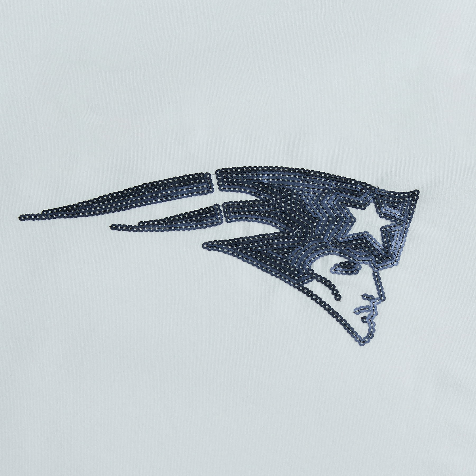 NFL Womens New England Patriots Cozy Sequin Crew Neck Sweatshirt