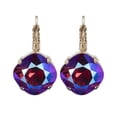 thumbnail image 3 of Diamond Shaped Swarovski Crystal Pink, Red, Fuchsia, Blue AB Leverback Earrings, 3 of 4