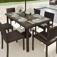 thumbnail image 6 of Martha Stewart 62" Indoor-Outdoor Patio Table with Engineered Wood Top in Brown Rattan Wicker, 6 of 11