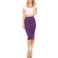 thumbnail image 4 of Women's Plus Size Elastic High Waist Casual Bodycon Solid Pull On Midi Skirt, 4 of 5