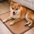 thumbnail image 3 of Woven Rattan Pet Cooling Mat Sky Blue 16 x 24 Inch Breathable Cool Summer Bed Pad for Dog Cat Rabbit Hamster Indoor Use, 3 of 8