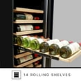 thumbnail image 3 of Kenmore Elite 111 Bottle Wine Fridge, Dual Zone 18" Built-In/Freestanding, 3 of 8