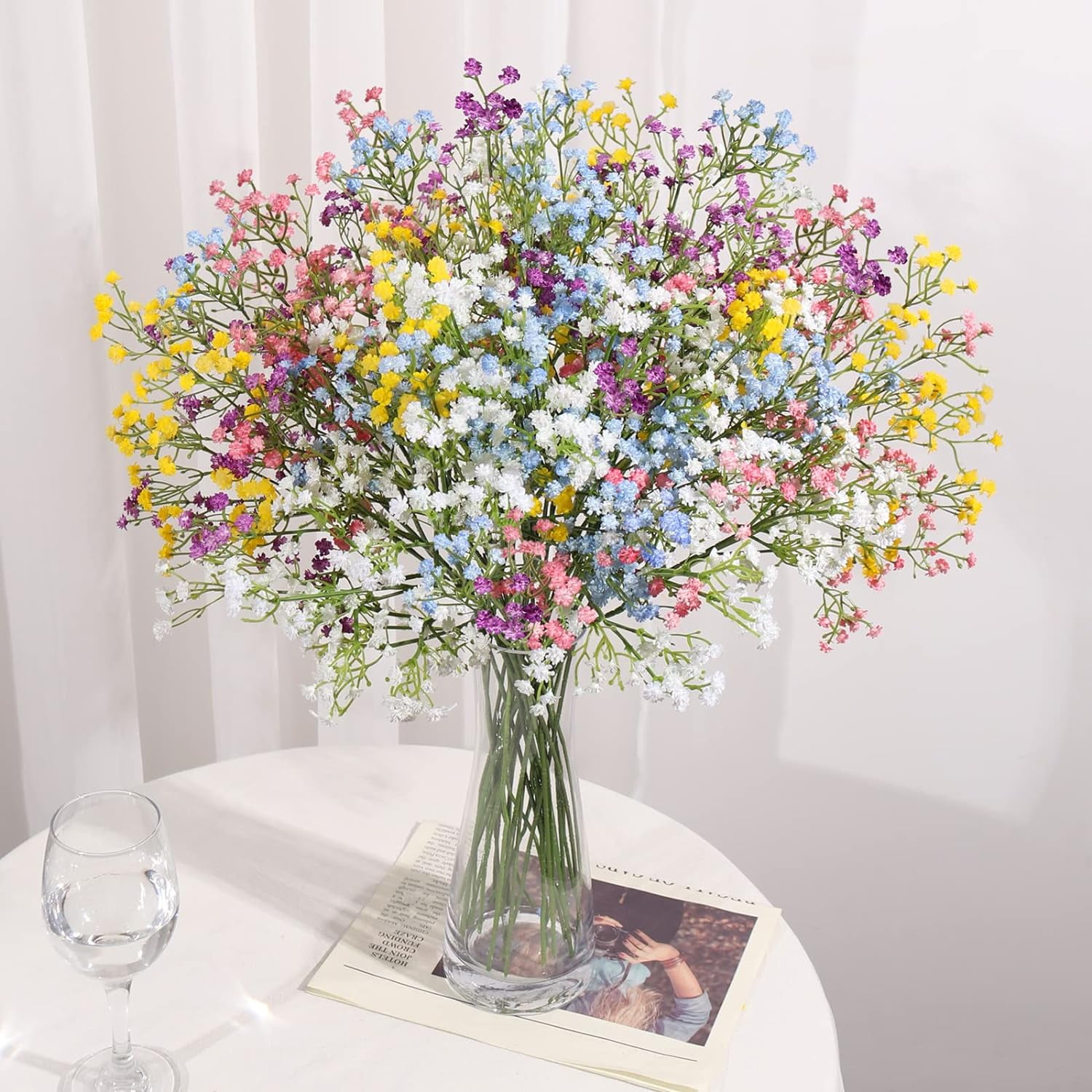 30 PCS Babys Breath Artificial Flowers Fake Babys Breath Flowers Artificial Bulk White Gypsophila Bouquets Real Touch Faux Flowers for Wedding Floral Arrangement Party Home Decoration