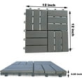 thumbnail image 3 of Mcombo 10 Pieces 12"x12" Outdoor Wood Flooring Interlocking Deck Tiles Grey, 3 of 7