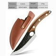 thumbnail image 3 of Professional Chef Knife 6" Butcher Knife with Handle Hole Boning Knife with Leather Sheath, 3 of 9