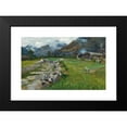thumbnail image 2 of Guglielmo Ciardi 24x17 Black Modern Framed Museum Art Print Titled - Sappada (1898), 2 of 5