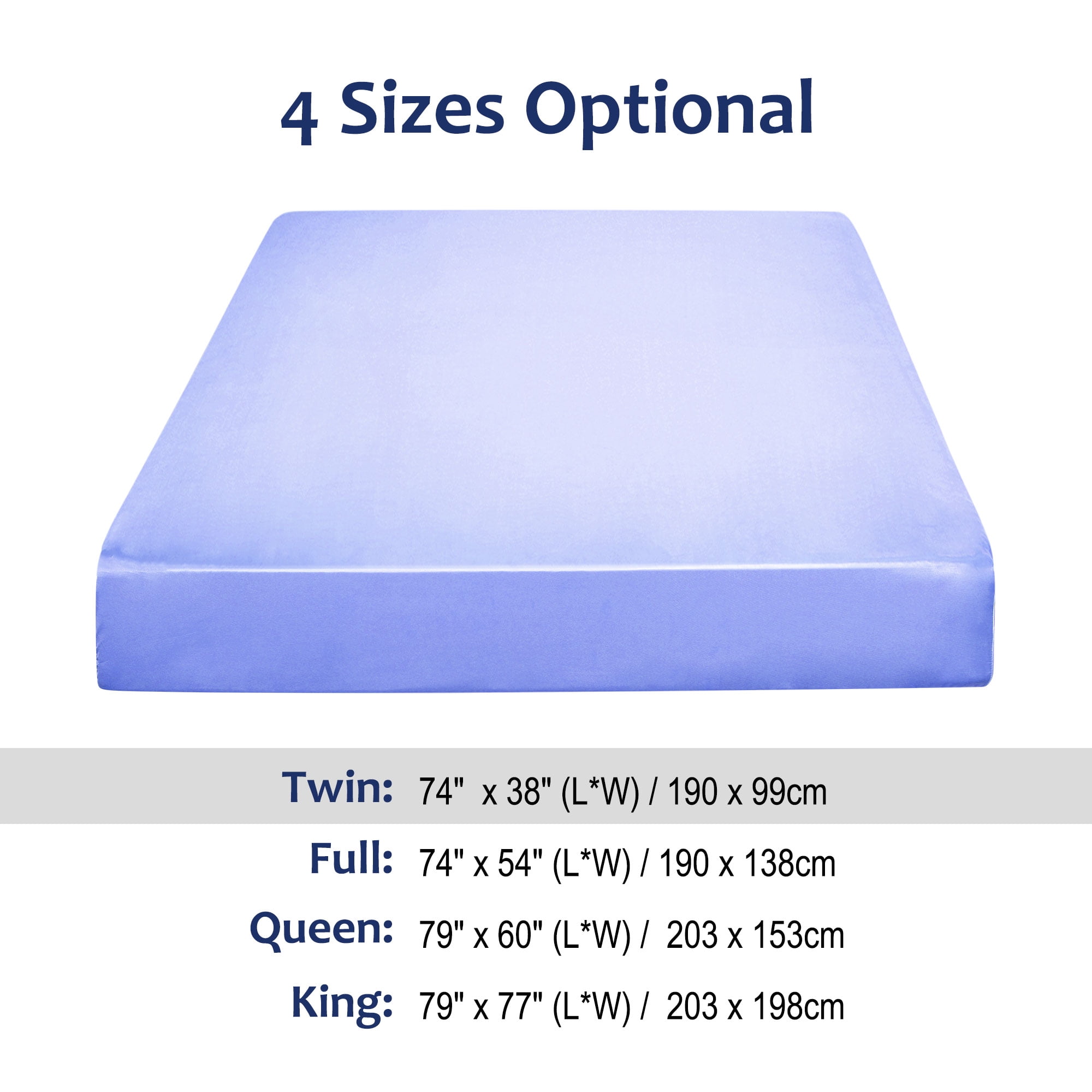 Unique Bargains 12" Large Pocket Satin Silk Fitted Sheet Twin Purple