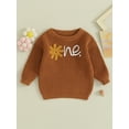 thumbnail image 2 of Bagilaanoe Newborn Baby Girl Knitted Sweater Long Sleeve Flower Letter Pattern Pullover 6M 9M 12M 18M 24M Infant Warm Jumpers Tops Fall Loose Knitwear, 2 of 8