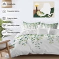 thumbnail image 4 of Spring Eucalyptus Leaves Bedding 3 Piece Duvet Cover Set Full Size, Botanical Summer Soft Microfiber Comforter Cover with Zipper Closure & Pillowcases, Wrinkle & FadeResistant Quilt Cover, 4 of 9