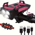 thumbnail image 1 of QJUHUNG 4000mAh Super Bright USB Rechargeable Bike Light Set - Phone Holder & Tail Light - Perfect For Cycling!, 1 of 7