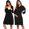thumbnail image 1 of Maternity Robe 3 in 1 Labor Delivery Nursing Gown Hospital Breastfeeding Dress Bathrobes, 1 of 6