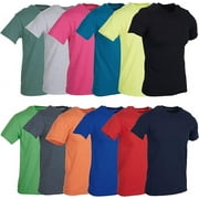 BILLIONHATS 12 Pack Plus Size Men's Cotton T-Shirt Bulk Big & Tall Short Sleeve Lightweight Premium Fitted Classic Tees, Size 2X-Large