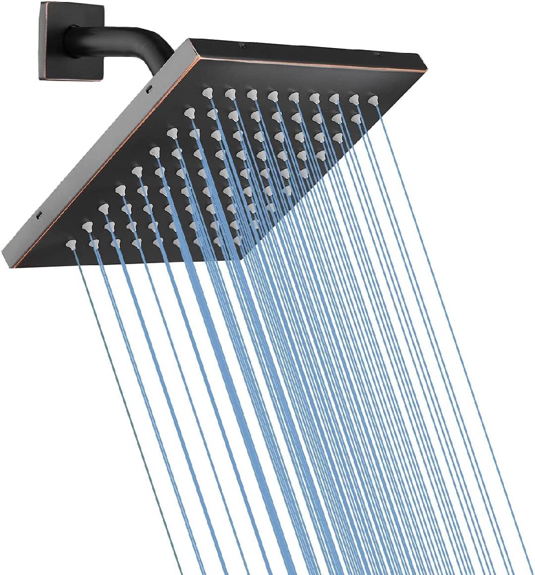 Oil Rubbed Bronze Shower Head 8 inch High Pressure Square Rain Shower