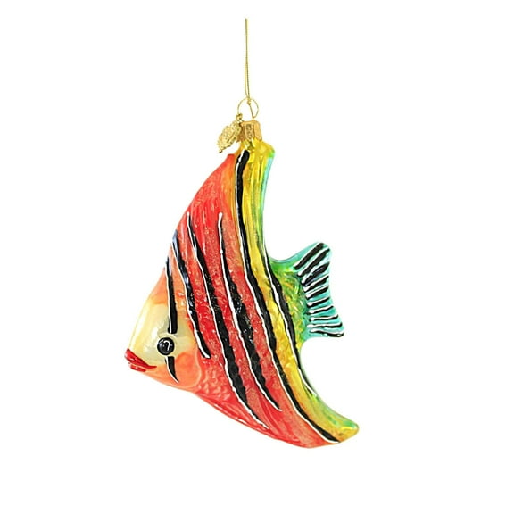 Huras Coral Striped Angelfish Glass Ornament Ocean Fish Aquarium Hf638
