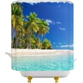 thumbnail image 5 of Ocean Beach Shower Curtain Blue Sky Tropical Sea Waves White Cloud Seaside Landscape Hawaii Summer Nature Scenery Bath Curtain with Plastic hooks, 5 of 6
