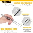 thumbnail image 3 of SHIQI-5 Pack Stainless Steel Tweezers, Medical First Aid Serrated Forceps, 3 of 4