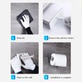 thumbnail image 3 of Support Mural pour Papier Toilette de Salle de Bain; Support pour Papier de Salle de Bain, Papier de Bain Ménager, Porte-Serviettes en Acier Inoxydable, Argenté, 3 of 8