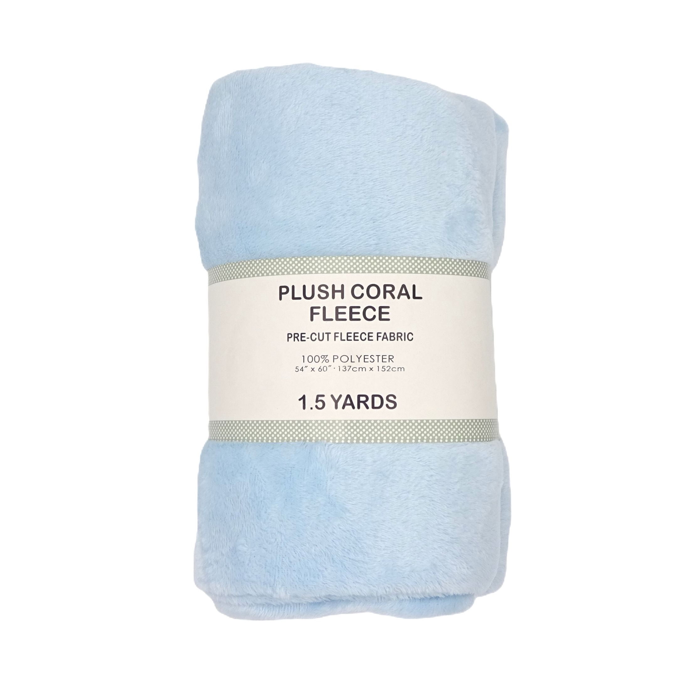 (2 pack) Shason Textile 1.5 Yard Cut Plush Coral Fleece Fabric, Light Blue, 54" Wide for Sewing & Crafts