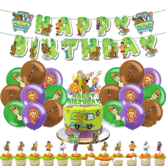 Kit de Globos de cumpleaños Scooby Boo XianweiShao con adornos para pasteles y decoración de fiestas