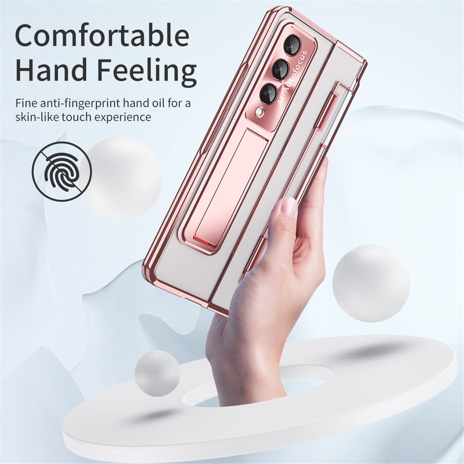 for Samsung Galaxy Z Fold 4 2022 Case, Luxury Plating Shockproof Drop Protection Phone Case for Samsung Galaxy Z Fold 4 5G 7.6 inch, Rosegold