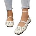 thumbnail image 4 of Willtoo Women's Polka Dots Ballet Flats Comfortable Dressy Trendy Square Closed Toe Maryjane Flat Shoes, 4 of 6