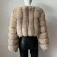 thumbnail image 2 of Abrigo de piel sintética de zorro con cuello en V para mujer, abrigo de invierno cálido de manga larga para mujer, chaqueta de piel de lujo a la moda, prendas de vestir elegantes de peluche 2024, 2 of 5