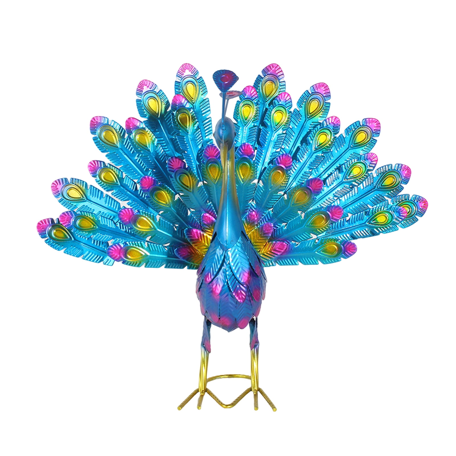 Dserhfy Metal Peacock Statue Garden Decor Peacock Sculpture Outdoor Peacock Spreading Its Tail Statue for Lawn Yard Decoration