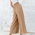 thumbnail image 6 of Aoochasliy Linen Pants for Women High Waisted Wide Leg Drawstring Casual Loose Trousers with Pockets Deals of the Day, 6 of 8