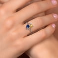thumbnail image 4 of Gem Stone King 925 Sterling Silver Yellow Citrine Blue Created Sapphire and White Lab Grown Diamond Ring for Women (1.48 Cttw, Heart Shape 6MM, Gemstone November Birthstone, Size 8), 4 of 6