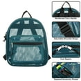 thumbnail image 2 of Solid Color Mini Mesh Backpack with Front Zippered Pocket in Green, 2 of 6