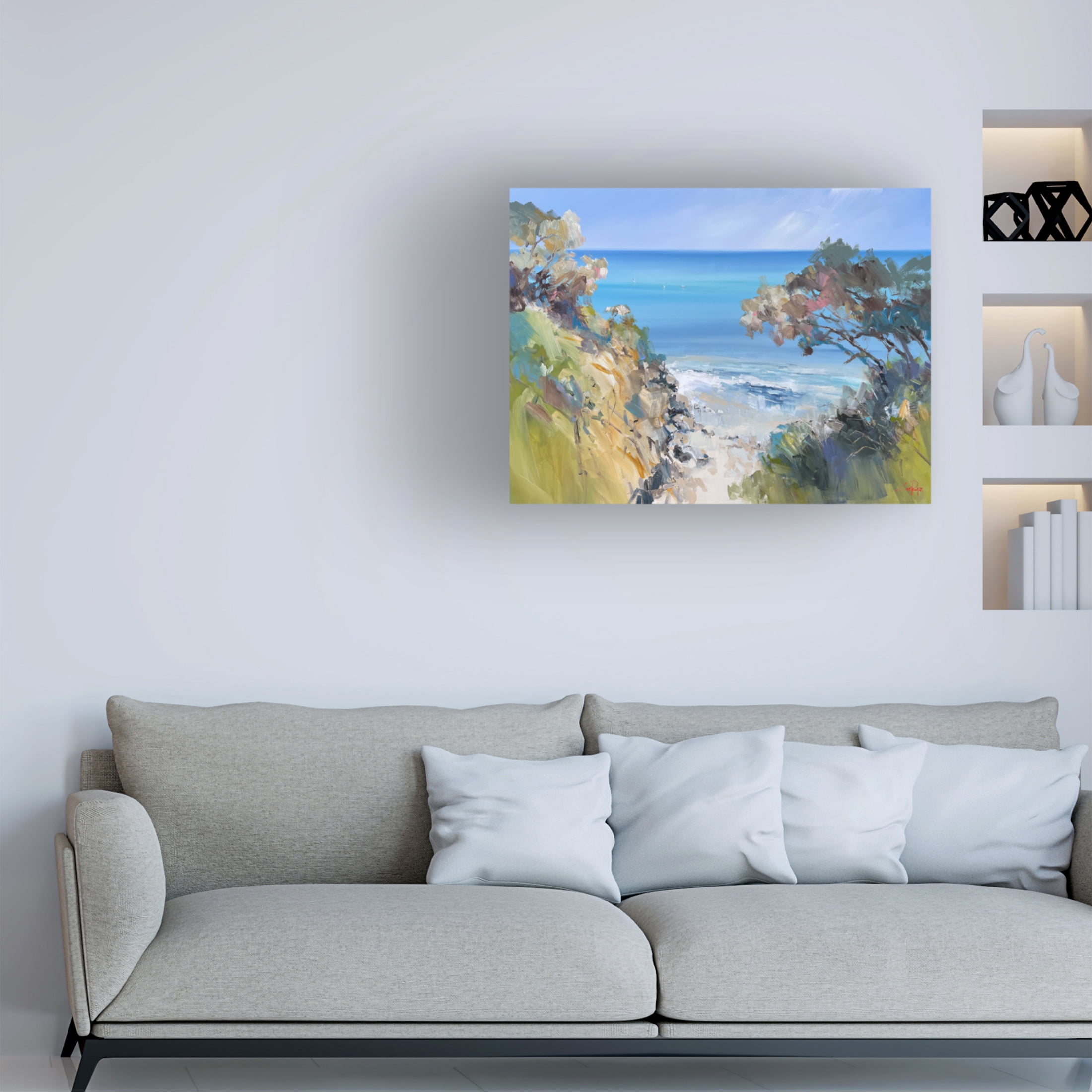Canvas Wall Art - Craig Trewin Penny 'Over the Bay, Towards Melbourne' Wall Art for Living Room, Bedroom, or Office Décor by Trademark Fine Art - 47 x 35 Inches
