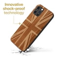 thumbnail image 3 of Case Yard Wooden Case Outside Soft TPU Silicone, Slim Fit Shockproof Wood Protective Phone Cover for Girls Boys Men and Women, Supports Wireless Charging Union Jack Design case for iPhone-12/12-Pro, 3 of 7