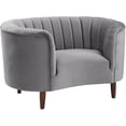 thumbnail image 2 of ACME Millephri Chaise en Velours Gris, 2 of 9