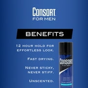 (2 pack) Consort Unscented Extra Hold Hair Spray for Men, 8.3 oz., Shine Enhancing
