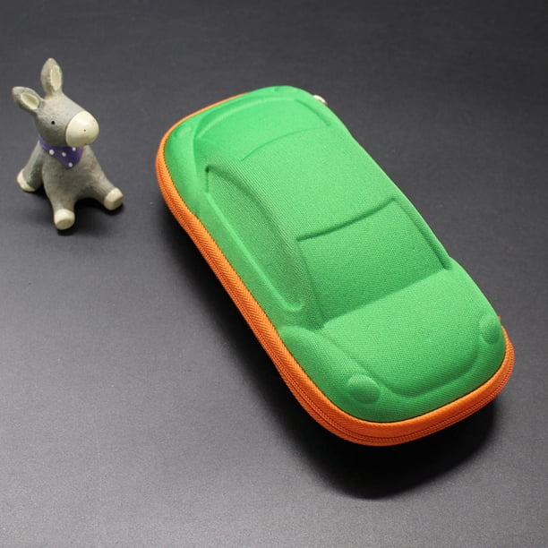 Caja de gafas para niños y bebés, bonita caja de gafas de sol con forma de coche de dibujos animados, caja de almacenamiento de papelería para niños, caja de gafas con cremallera