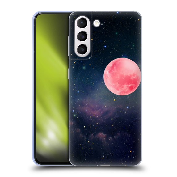Head Case Designs Officially Licensed Cosmo18 Space Pink Moon Soft Gel Case Compatible with Samsung Galaxy S21+ 5G