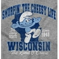 thumbnail image 2 of Wisconsin WI Cheese Head Cool Smurfs Sweatshirt for Men or Women Brisco Brands S, 2 of 6