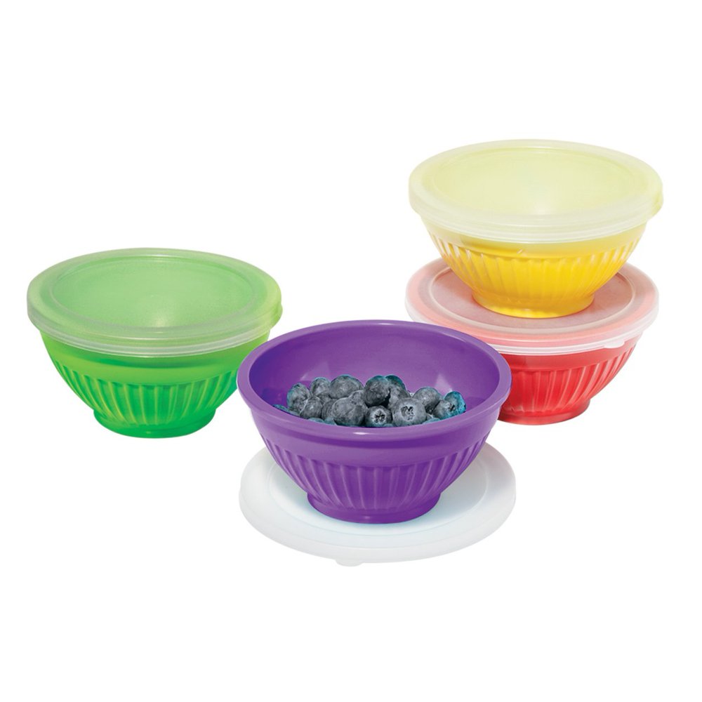 Set of 4 Prep Bowls with NonSlip Bases and Lids