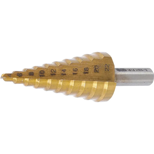BROCA CONICA ESCALONADA BGS 1618 TITANIO 4-22 MM