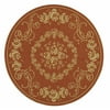 SAFAVIEH Courtyard Elena Traditional Floral Indoor/Outdoor Area Rug, 4' x 5'7", Terracotta/Natural