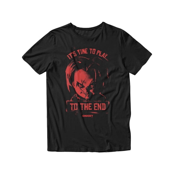 Chucky Child’s Play It’s Time to Play to the End Short Sleeve T-Shirt for Men (Black, S-XXL)