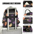 thumbnail image 3 of FORMRS Mini Backpack Purse for Women Quilted Travel Daypack Casual Shoulder Bag, Halloween Purple Ghosts, 3 of 7