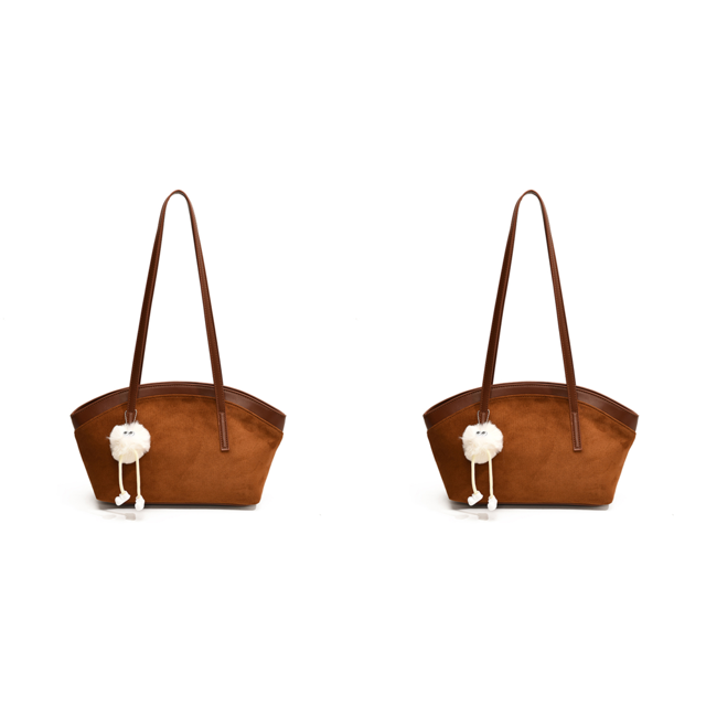 Bolso Mano Gamuza para Mujer Hombro Gran Capacidad Casual El (marrón)