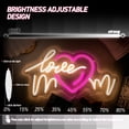 thumbnail image 4 of Y YUNHSOM Love Mom Neon Sign,USB Power Dimmable Led Light Sign for Wall Decor，Room, Office, Mother's Day Gift(15.75*8.66 Inch), 4 of 9