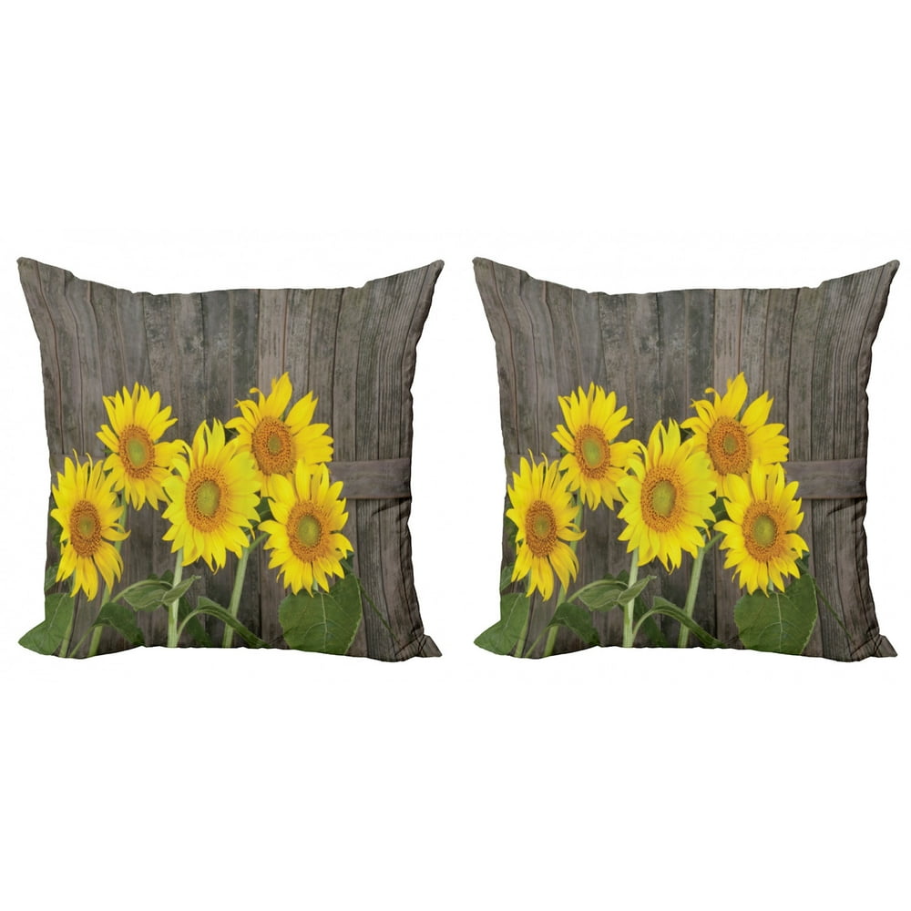 Sunflower Throw Pillow Cushion Cover Pack of 2, Helianthus Sunflowers