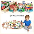 thumbnail image 3 of 84Piece Train Table, Multipurpose Wooden Toy Activity Playset for Children w/Tracks and Drawer - Natural, 3 of 8
