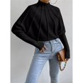 thumbnail image 4 of Suéteres de Punto con Mangas Murciélago y Cuello Alto para Mujer. Negro L, 4 of 7
