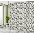 thumbnail image 5 of Ambesonne Flower Shower Curtain, Sketch Christmas Berries, 69"Wx75"L, Grey Eggshell, 5 of 5