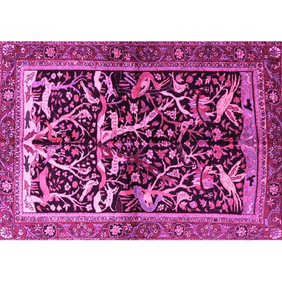 Ahgly Company Indoor Rectangle Persian Pink Traditional Area Rugs, 8' x 10'